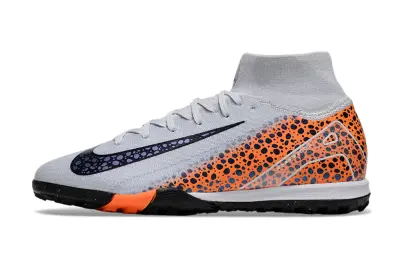 Nike Air Zoom Mercurial Superfly 10 Elite TF - Gray/Vibrant Orange/Deep Purple