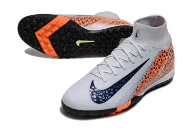 Nike Air Zoom Mercurial Superfly 10 Elite TF - Gray/Vibrant Orange/Deep Purple