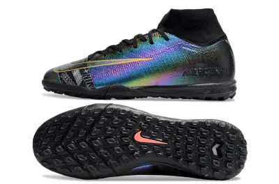 Nike Air Zoom Mercurial Superfly 10 Elite TF - Black/Iridescent Rainbow/Neon Orange