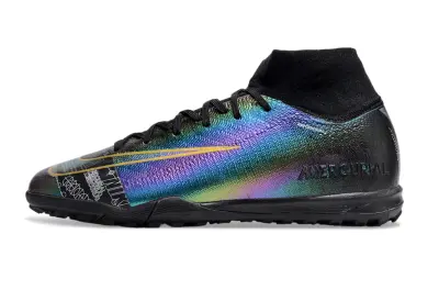 Nike Air Zoom Mercurial Superfly 10 Elite TF - Black/Iridescent Rainbow/Neon Orange