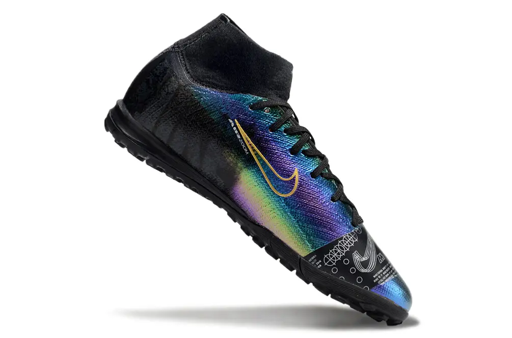 Nike Air Zoom Mercurial Superfly 10 Elite TF - Black/Iridescent Rainbow/Neon Orange