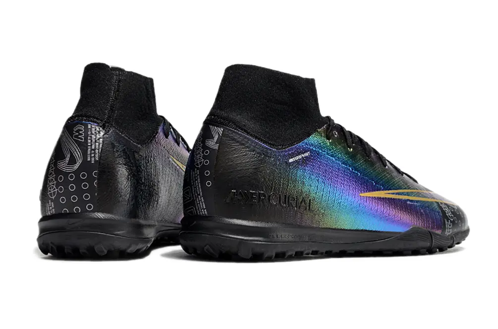 Nike Air Zoom Mercurial Superfly 10 Elite TF - Black/Iridescent Rainbow/Neon Orange