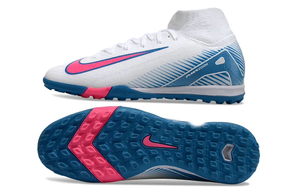 Nike Air Zoom Mercurial Superfly 10 Elite TF - White/Vibrant Pink/Light Blue