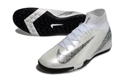 Nike Air Zoom Mercurial Superfly 10 Elite TF - White/Silver Sparkle/Black