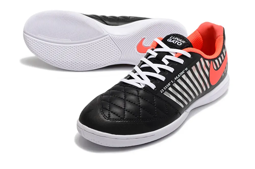 Nike Lunar Gato 2 IC - Black/Fiery Coral/Sleek White