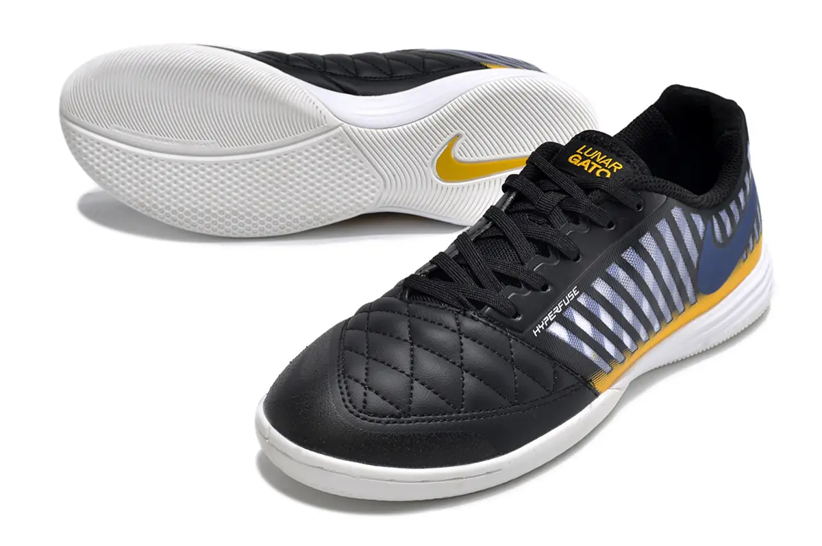 Nike Lunar Gato 2 IC - Black/Electric Yellow/Navy Blue