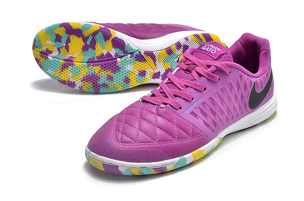 Nike Lunar Gato 2 IC - Pink/Vibrant Aqua/Golden Yellow