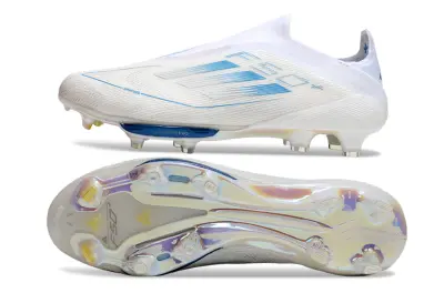 Adidas F50+ Elite Laceless Lightstrike Pro FG - White/Glacier Blue/Crystal White
