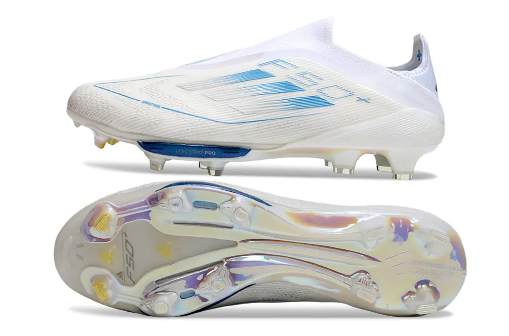 Adidas F50+ Elite Laceless Lightstrike Pro FG - White/Glacier Blue/Crystal White