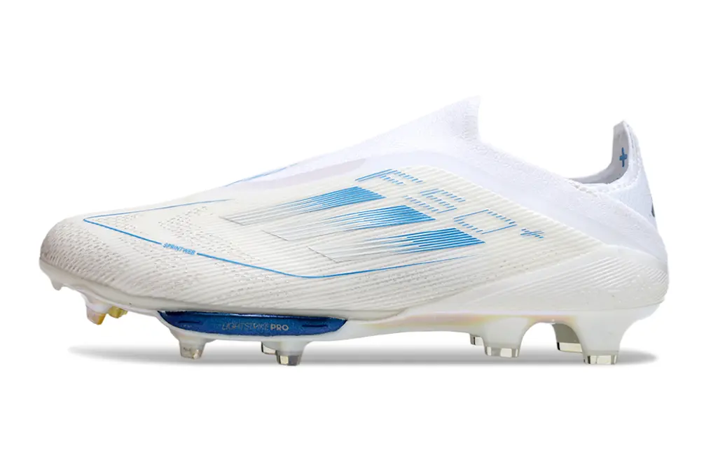 Adidas F50+ Elite Laceless Lightstrike Pro FG - White/Glacier Blue/Crystal White