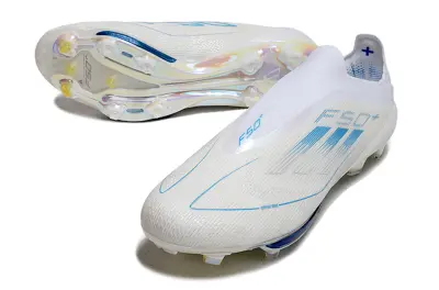 Adidas F50+ Elite Laceless Lightstrike Pro FG - White/Glacier Blue/Crystal White