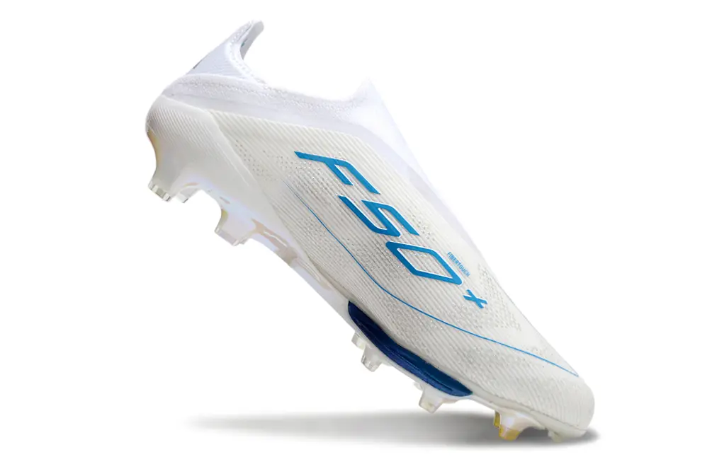 Adidas F50+ Elite Laceless Lightstrike Pro FG - White/Glacier Blue/Crystal White