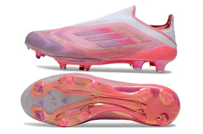 Lamine Yamal x Adidas F50+ Elite Laceless Lightstrike Pro FG - Pink/Coral Flame/Soft Rose