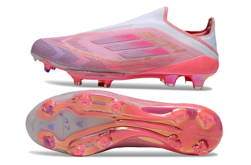 Lamine Yamal x Adidas F50+ Elite Laceless Lightstrike Pro FG - Pink/Coral Flame/Soft Rose