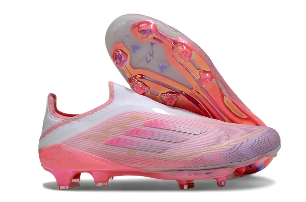 Lamine Yamal x Adidas F50+ Elite Laceless Lightstrike Pro FG - Pink/Coral Flame/Soft Rose