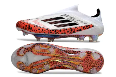 Adidas F50+ Elite Laceless Lightstrike Pro FG - White/Electric Orange/Sleek Black