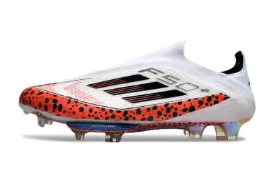 Adidas F50+ Elite Laceless Lightstrike Pro FG - White/Electric Orange/Sleek Black