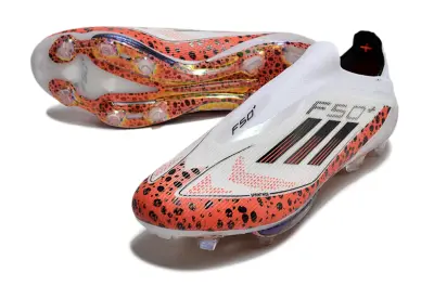 Adidas F50+ Elite Laceless Lightstrike Pro FG - White/Electric Orange/Sleek Black