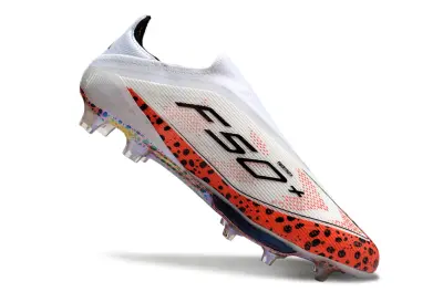 Adidas F50+ Elite Laceless Lightstrike Pro FG - White/Electric Orange/Sleek Black