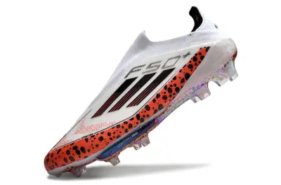 Adidas F50+ Elite Laceless Lightstrike Pro FG - White/Electric Orange/Sleek Black