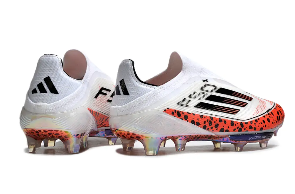 Adidas F50+ Elite Laceless Lightstrike Pro FG - White/Electric Orange/Sleek Black