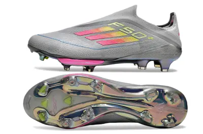 Adidas F50+ Elite Laceless Lightstrike Pro FG - Gray/Vibrant Pink/Electric Yellow