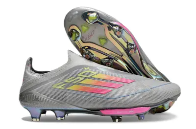 Adidas F50+ Elite Laceless Lightstrike Pro FG - Gray/Vibrant Pink/Electric Yellow