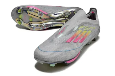 Adidas F50+ Elite Laceless Lightstrike Pro FG - Gray/Vibrant Pink/Electric Yellow