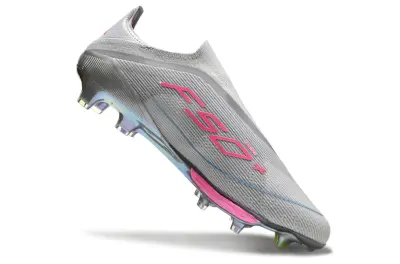 Adidas F50+ Elite Laceless Lightstrike Pro FG - Gray/Vibrant Pink/Electric Yellow