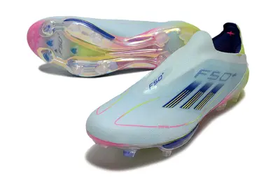 Adidas F50+ Elite Laceless Lightstrike Pro FG - Blue/Electric Yellow/Pastel Pink