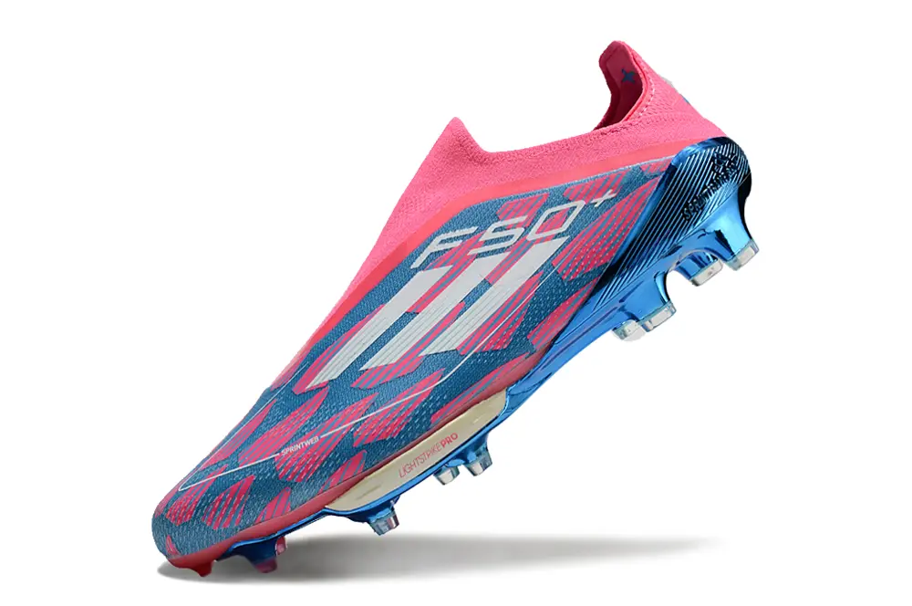 Adidas F50+ Elite Laceless Lightstrike Pro FG - Pink/Electric Pink/Steel Blue