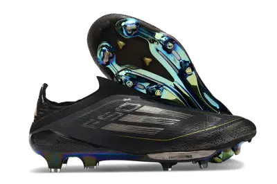 Adidas F50+ Elite Laceless Lightstrike Pro FG - Black/Iridescent Blue/Gold
