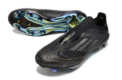 Adidas F50+ Elite Laceless Lightstrike Pro FG - Black/Iridescent Blue/Gold
