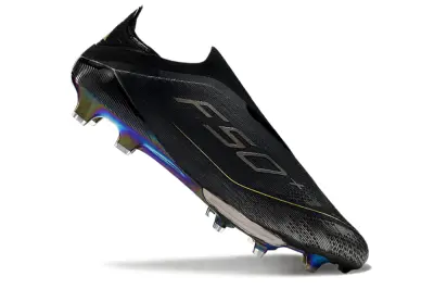 Adidas F50+ Elite Laceless Lightstrike Pro FG - Black/Iridescent Blue/Gold