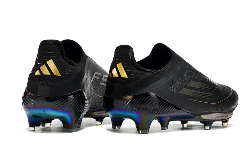 Adidas F50+ Elite Laceless Lightstrike Pro FG - Black/Iridescent Blue/Gold