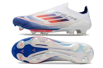 Adidas F50+ Elite Laceless Lightstrike Pro FG - White/Neon Orange/Deep Blue
