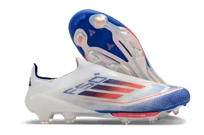 Adidas F50+ Elite Laceless Lightstrike Pro FG - White/Neon Orange/Deep Blue