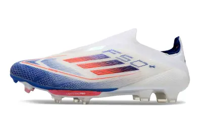 Adidas F50+ Elite Laceless Lightstrike Pro FG - White/Neon Orange/Deep Blue