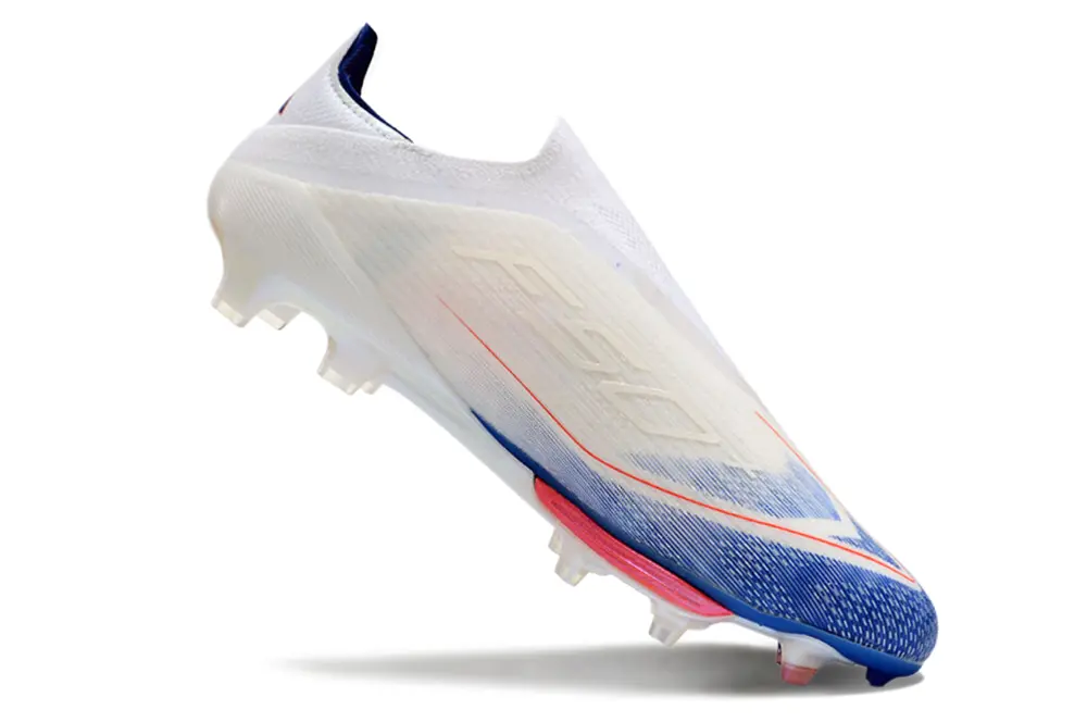 Adidas F50+ Elite Laceless Lightstrike Pro FG - White/Neon Orange/Deep Blue