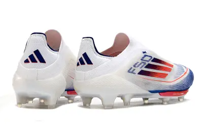 Adidas F50+ Elite Laceless Lightstrike Pro FG - White/Neon Orange/Deep Blue