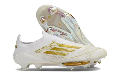 Adidas F50+ Elite Laceless Lightstrike Pro FG - White/Metallic Gold/Reflective Silver