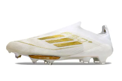 Adidas F50+ Elite Laceless Lightstrike Pro FG - White/Metallic Gold/Reflective Silver