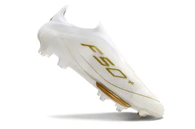 Adidas F50+ Elite Laceless Lightstrike Pro FG - White/Metallic Gold/Reflective Silver