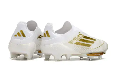 Adidas F50+ Elite Laceless Lightstrike Pro FG - White/Metallic Gold/Reflective Silver