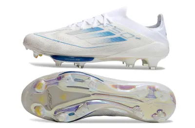Adidas F50+ Elite Lightstrike Pro FG - White/Sky Blue/Glossy Silver