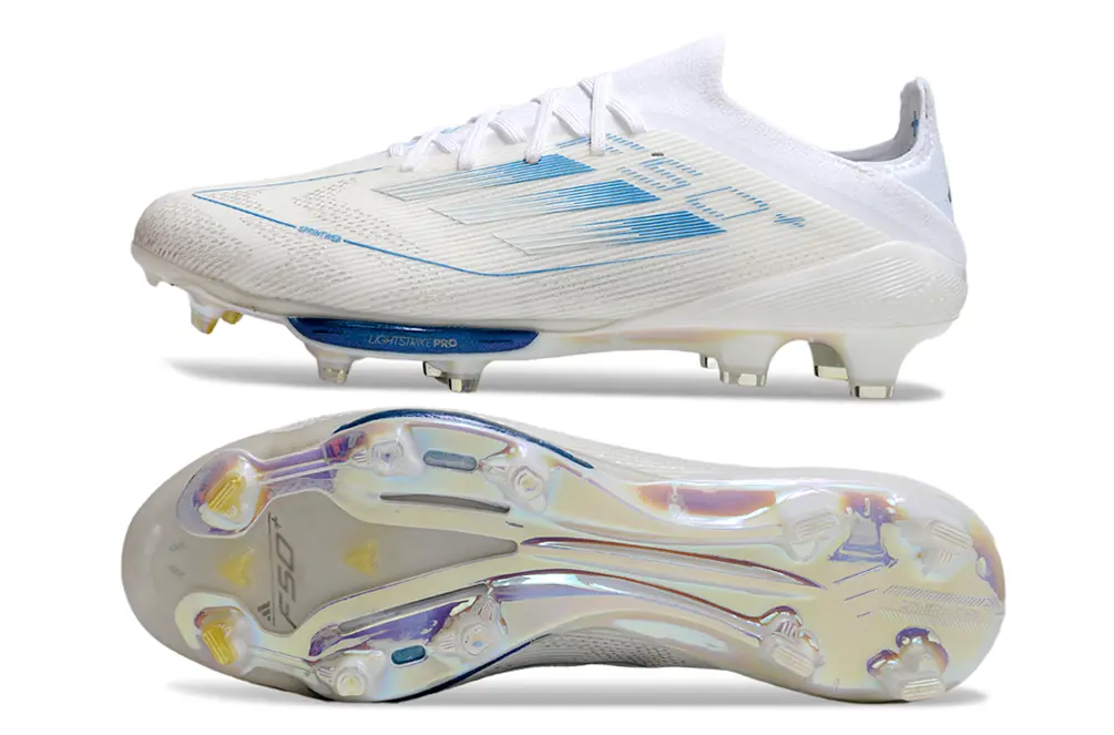 Adidas F50+ Elite Lightstrike Pro FG - White/Sky Blue/Glossy Silver