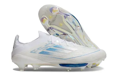 Adidas F50+ Elite Lightstrike Pro FG - White/Sky Blue/Glossy Silver