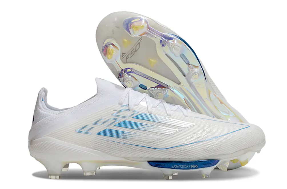 Adidas F50+ Elite Lightstrike Pro FG - White/Sky Blue/Glossy Silver