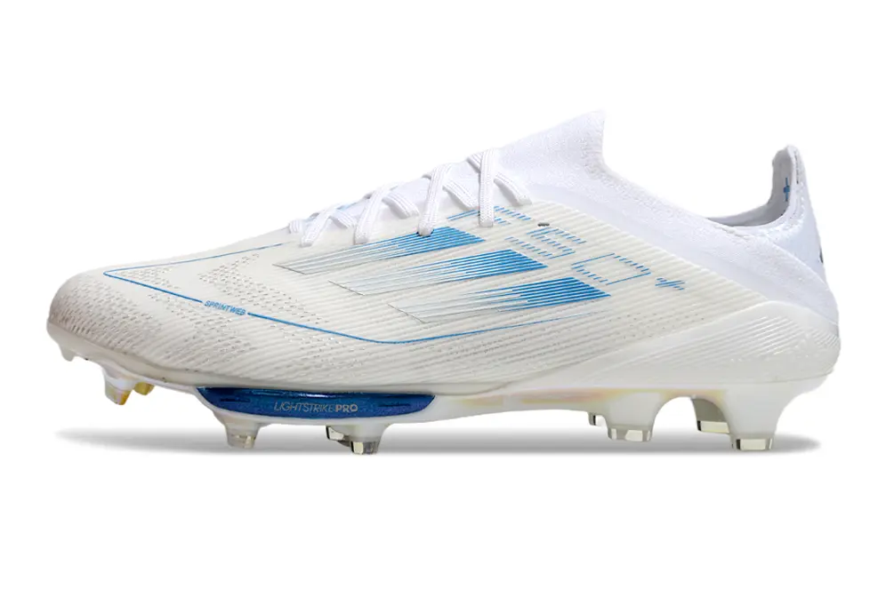 Adidas F50+ Elite Lightstrike Pro FG - White/Sky Blue/Glossy Silver