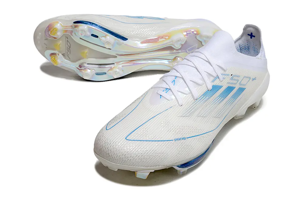 Adidas F50+ Elite Lightstrike Pro FG - White/Sky Blue/Glossy Silver